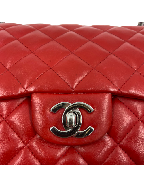 Sac Timeless CHANEL cuir d'agneau rouge