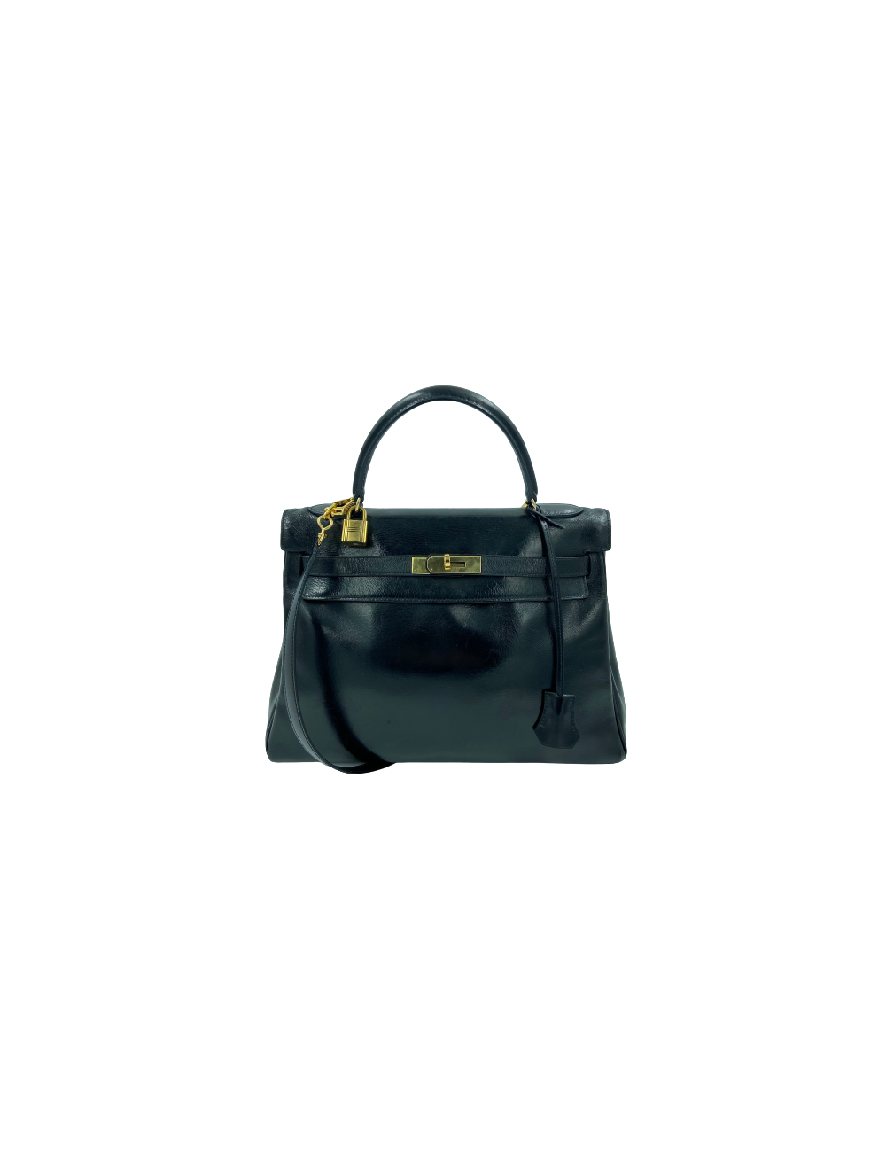 Kelly 32 HERMES box noir vintage