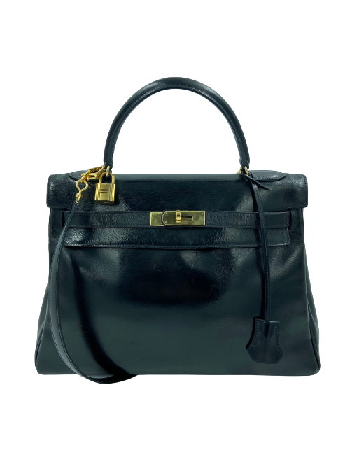 Kelly 32 HERMES box noir vintage