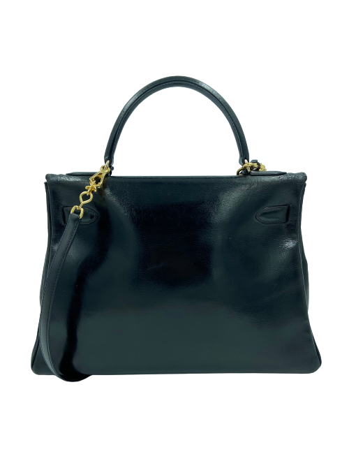 Kelly 32 HERMES box noir vintage