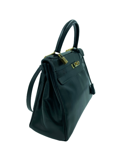 Kelly 32 HERMES box noir vintage