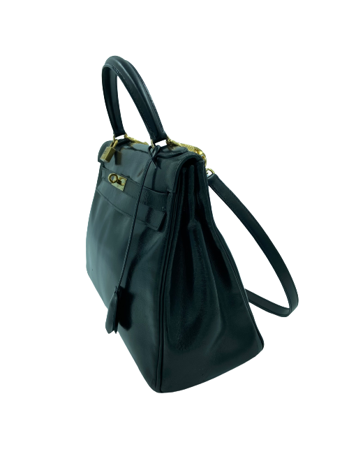 Kelly 32 HERMES box noir vintage