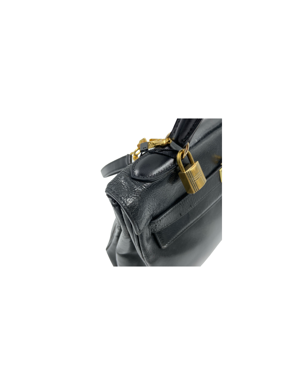 Kelly 32 HERMES box noir vintage