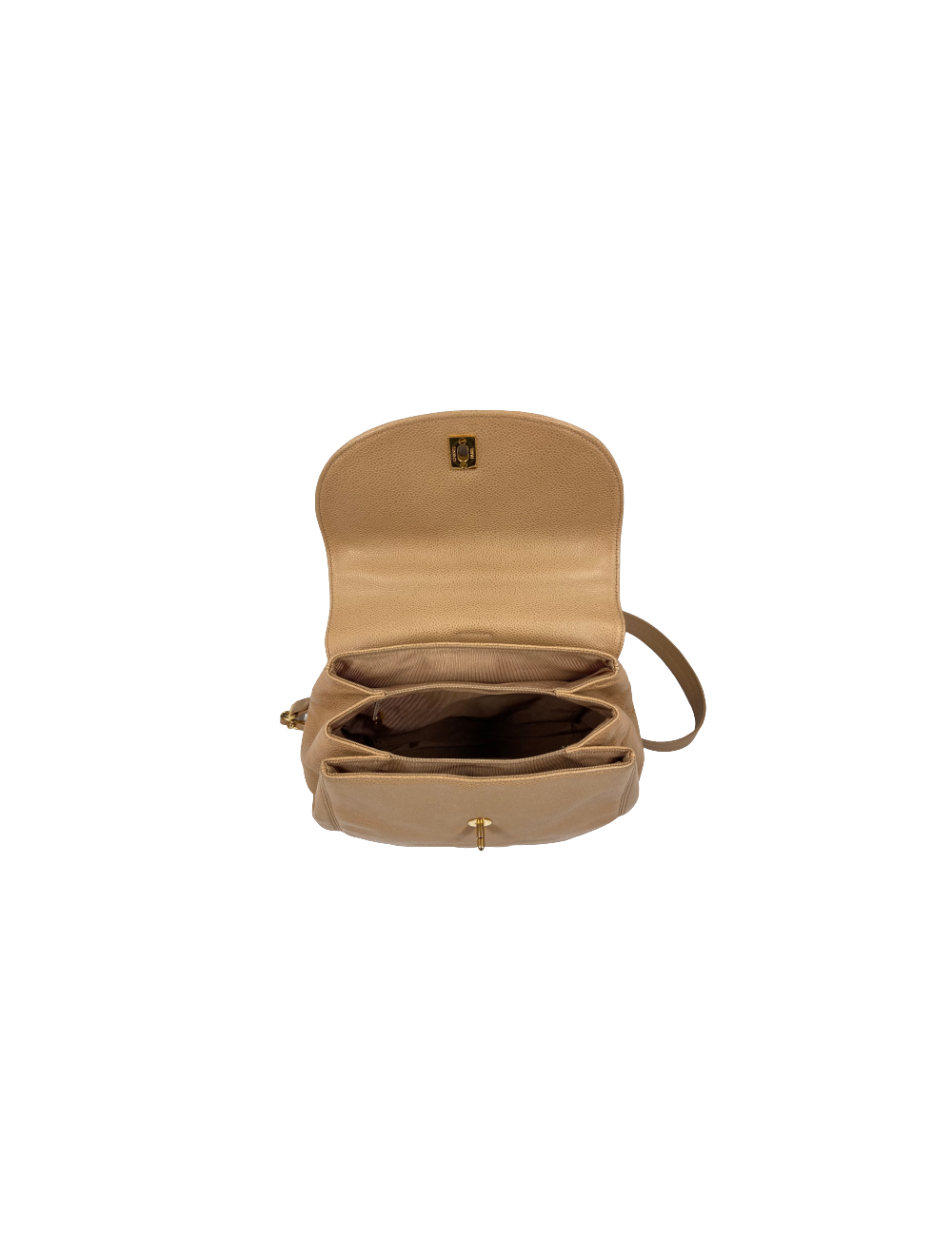 Sac à dos CHANEL cuir grainé beige