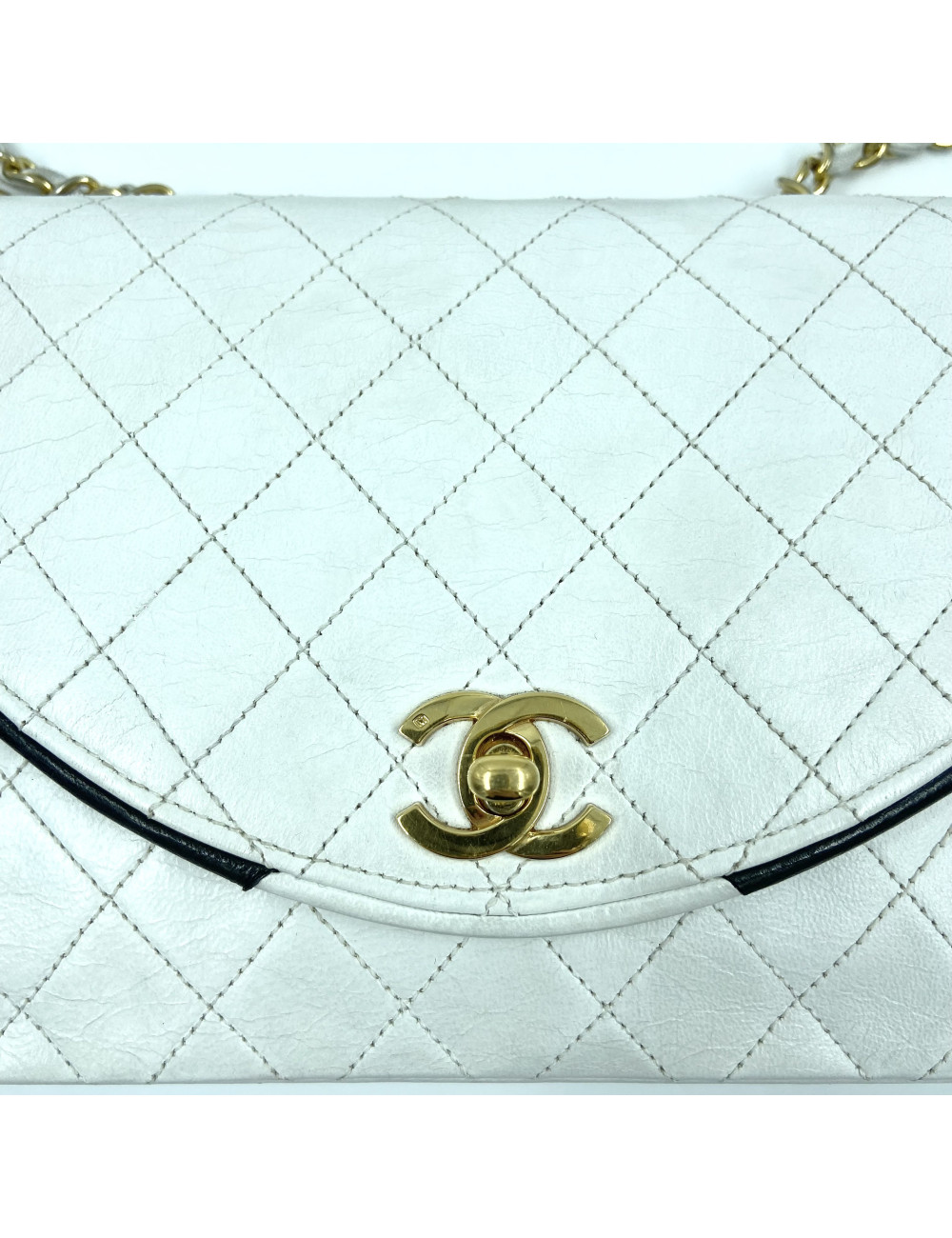 Sac à main CHANEL blanc Vintage