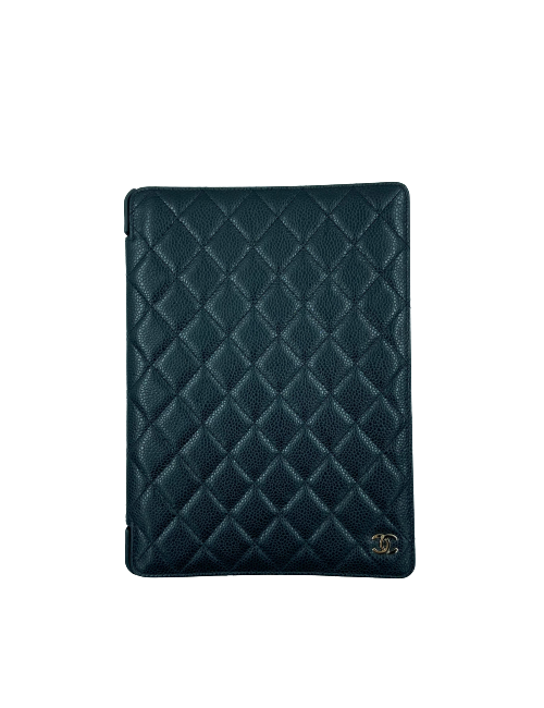 Etui Ipad CHANEL cuir matelassé noir
