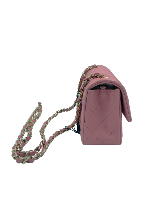 Mini sac CHANEL cuir d'agneau vieux rose