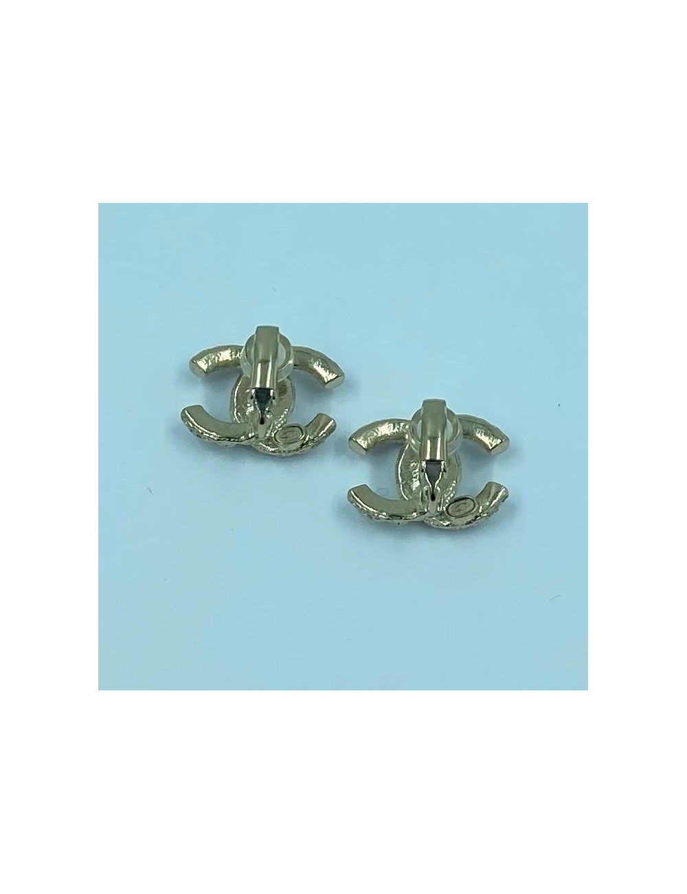 Clips CHANEL strass et métal doré