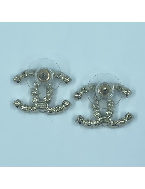 Clous d'oreilles CC tout strass CHANEL