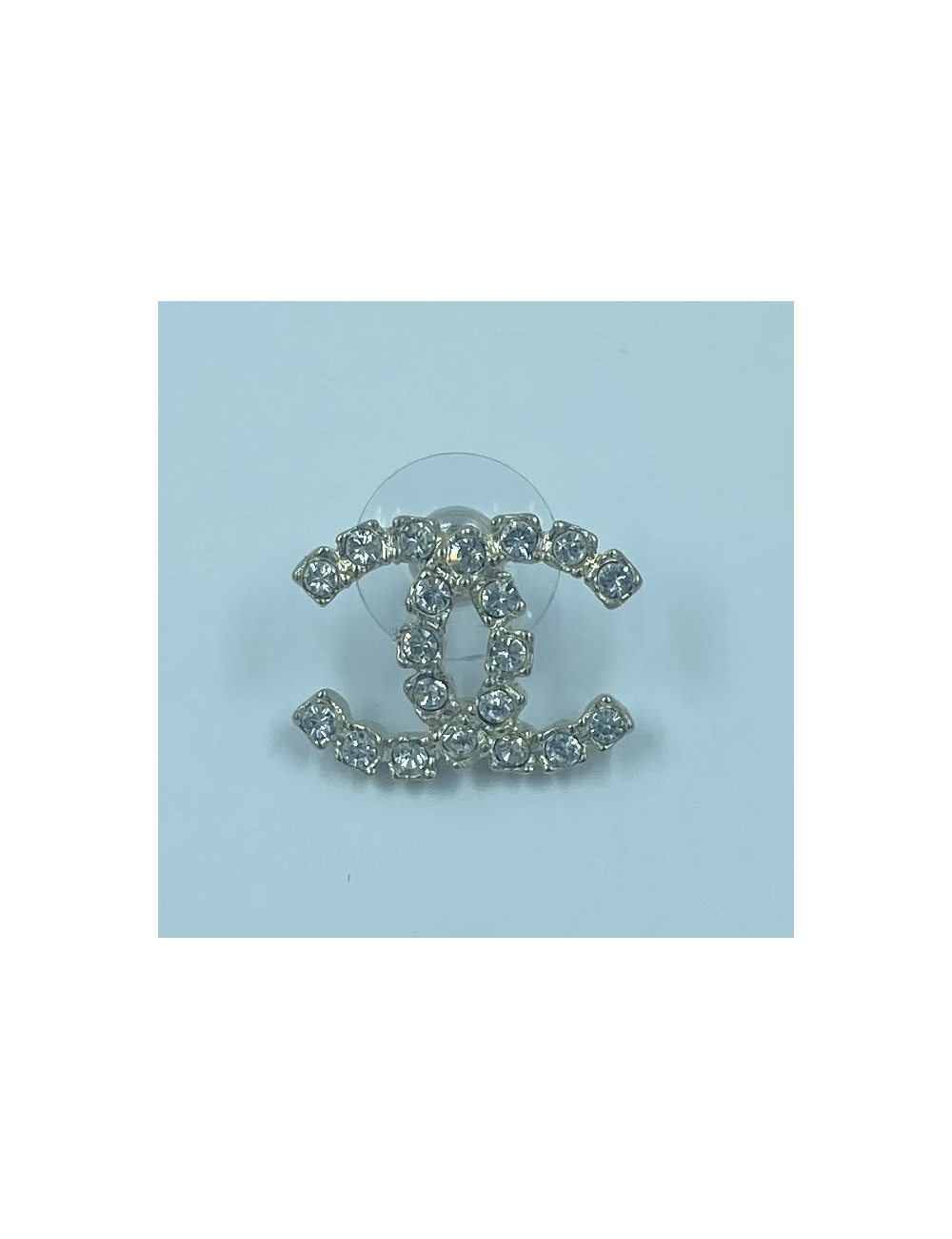 Clous d'oreilles CC tout strass CHANEL