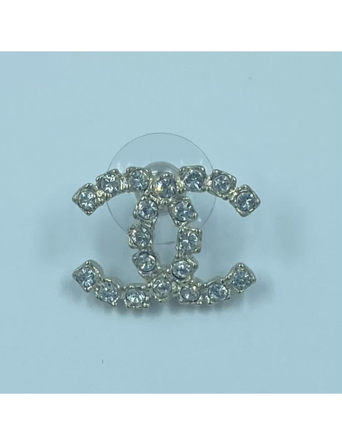 Clous d'oreilles CC tout strass CHANEL