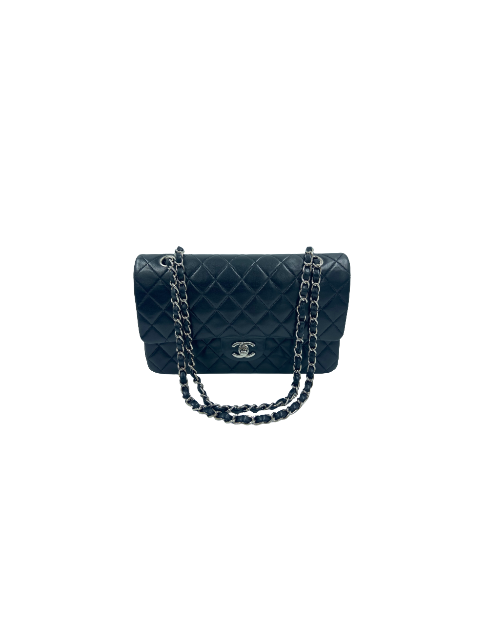 Sac classique CHANEL noir bijouterie argent