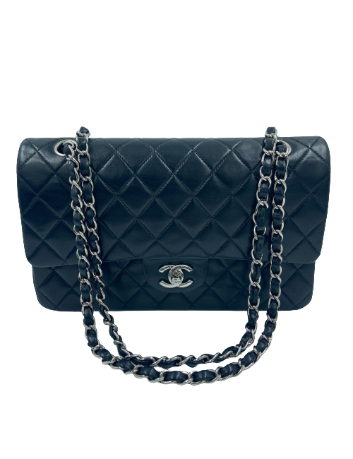 Sac classique CHANEL noir bijouterie argent