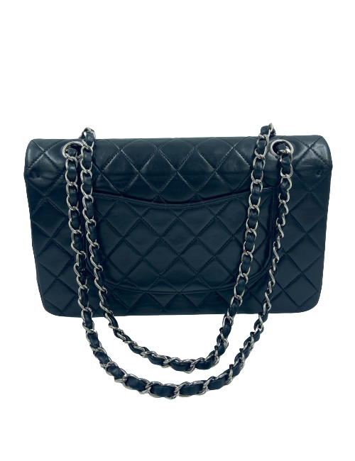 Sac classique CHANEL noir bijouterie argent