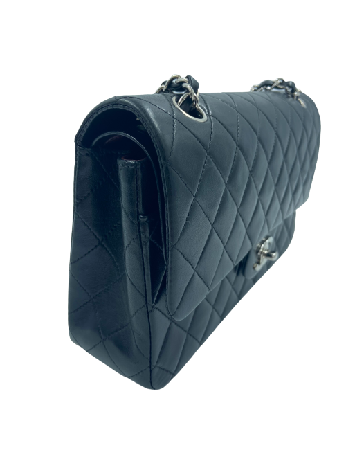 Sac classique CHANEL noir bijouterie argent