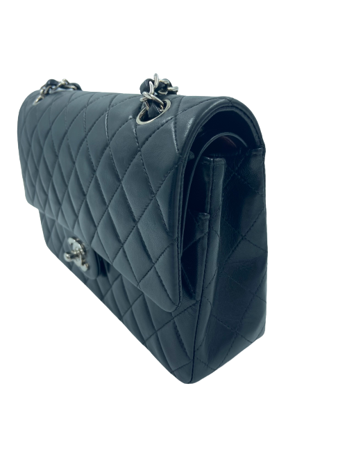 Sac classique CHANEL noir bijouterie argent