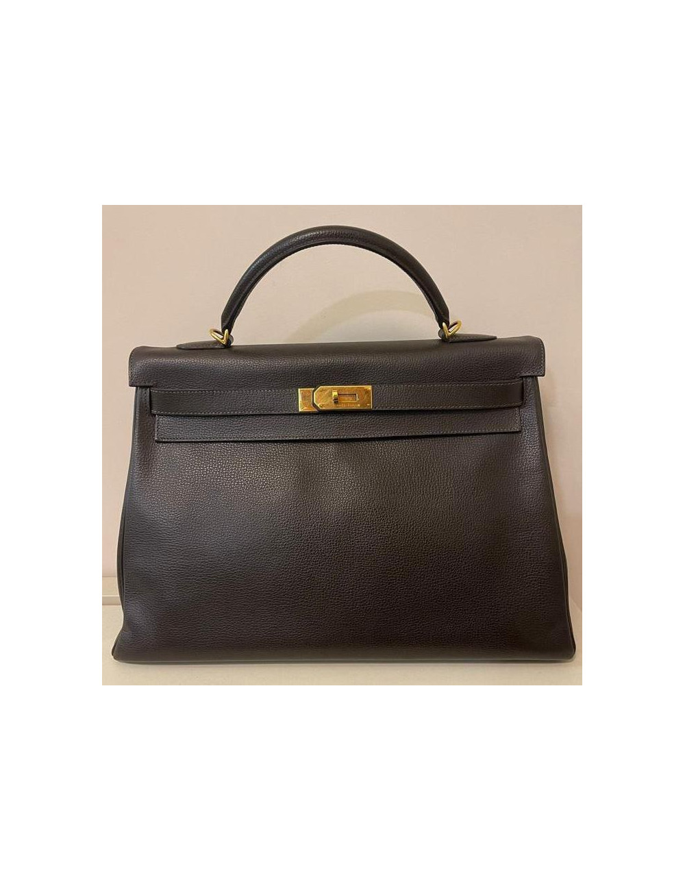 Kelly 40 HERMES cuir ébene 