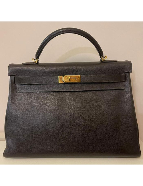 Kelly 40 HERMES cuir ébene 