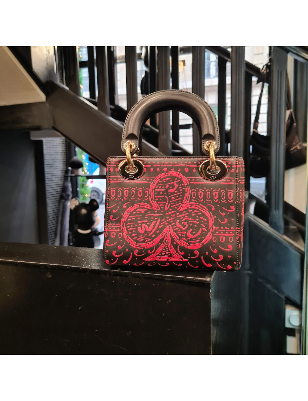 Mini Lady dior bleu et rouge