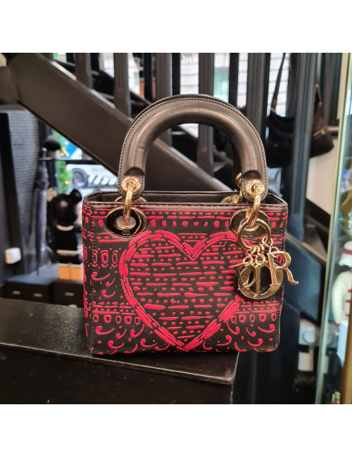 Mini Lady dior bleu et rouge