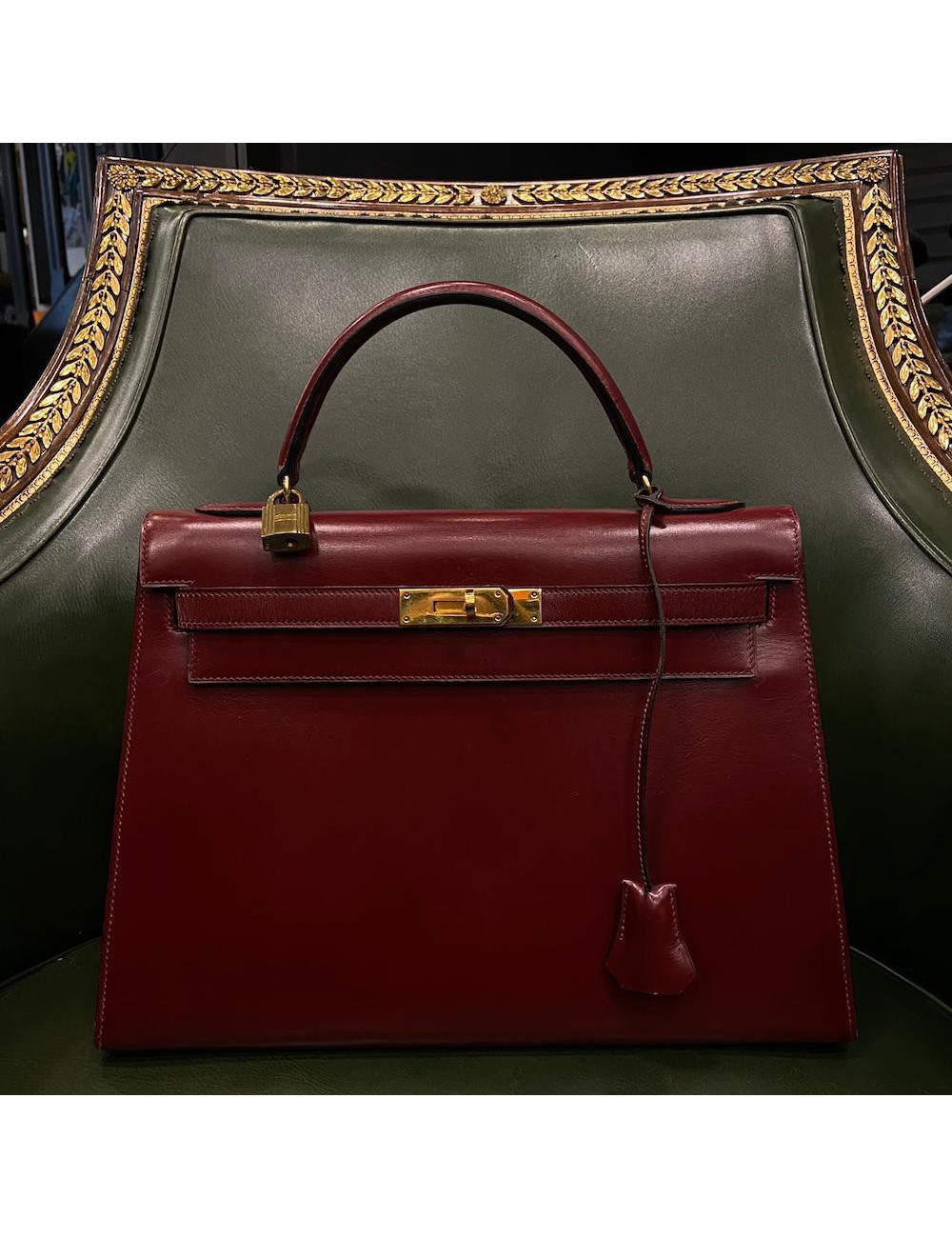 Sac Kelly 32 box rouge Hermes 