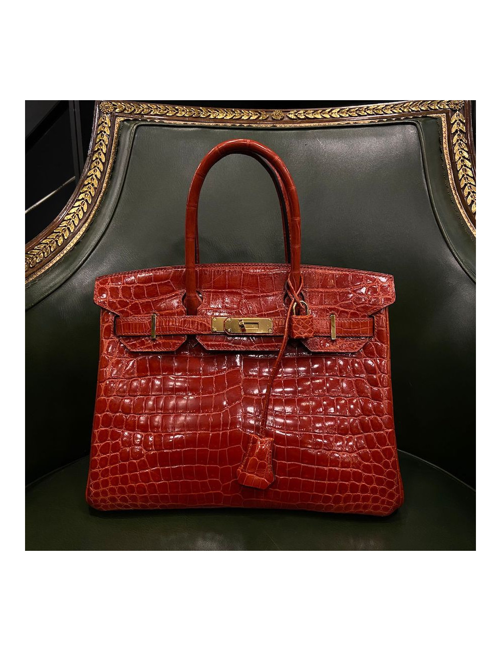 Sac Birkin 30 crocodile rouge sanguine
