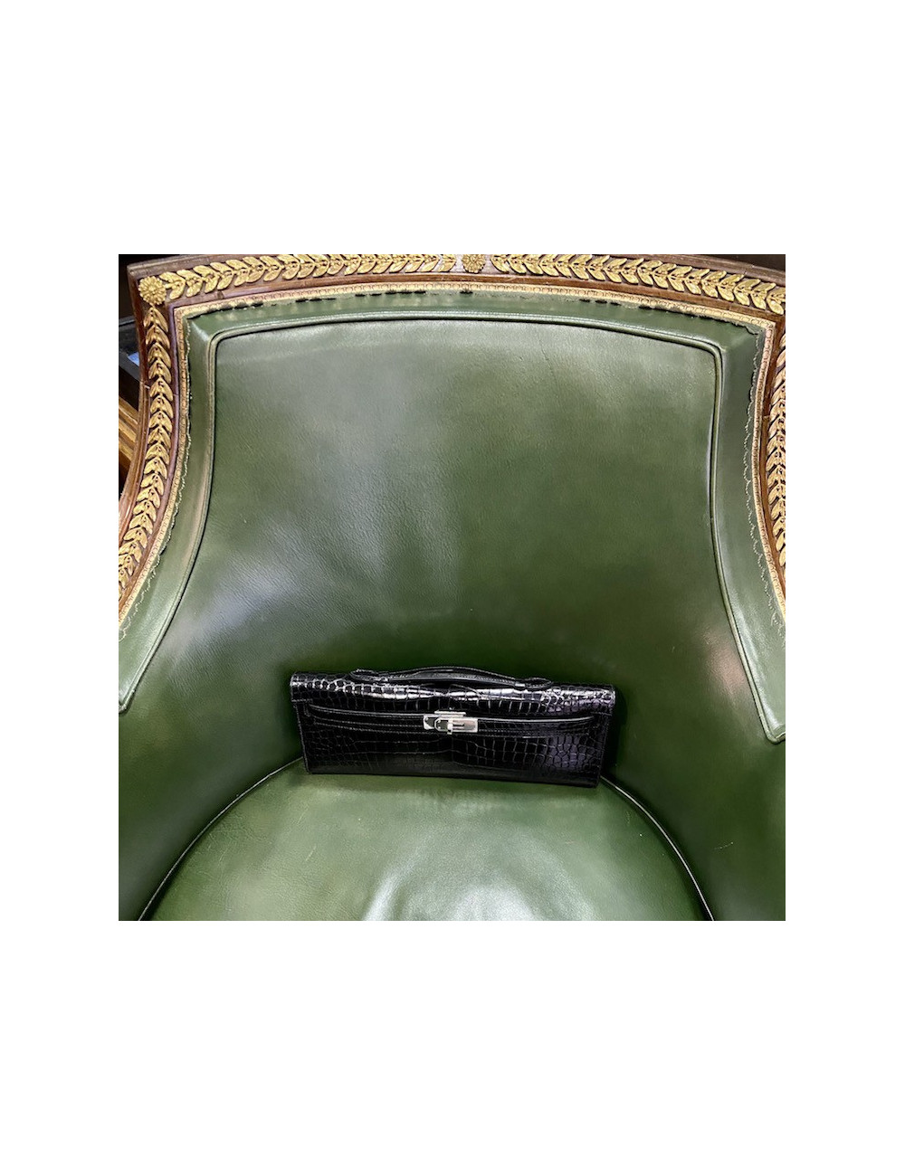 Kelly cut HERMES crocodile porosus noir