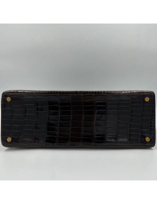 Kelly 35 crocodile Porosus marron 