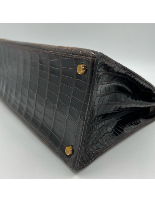 Kelly 35 crocodile Porosus marron 