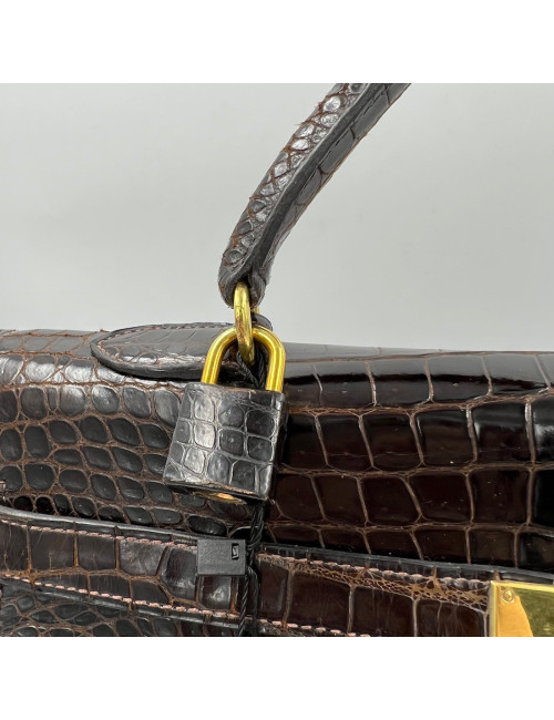 Kelly 35 crocodile Porosus marron 