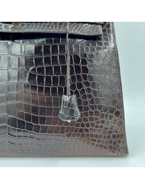 Kelly 35 crocodile Porosus marron 