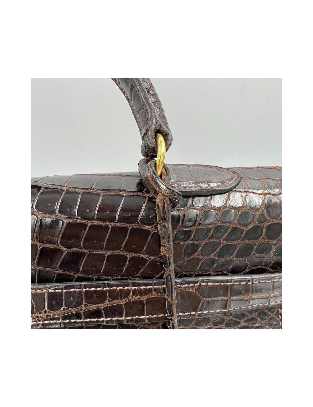 Kelly 35 crocodile Porosus marron 