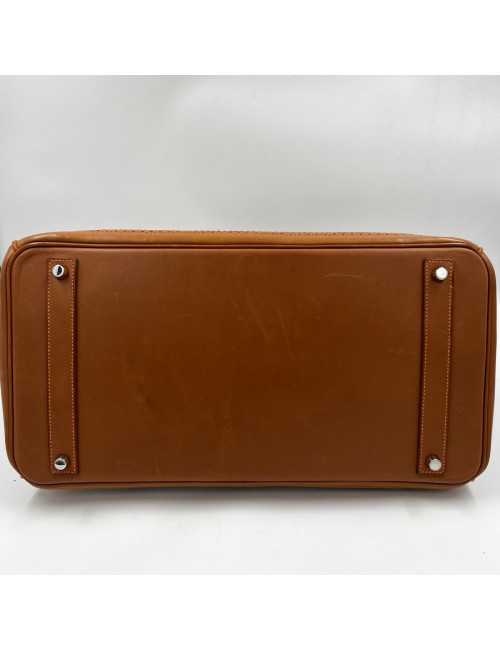 Birkin Ghillies 40 toile et cuir barenia gold