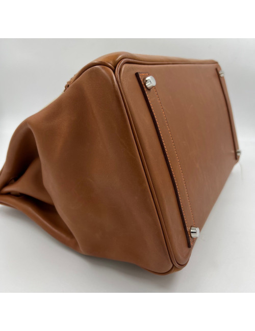 Birkin Ghillies 40 toile et cuir barenia gold