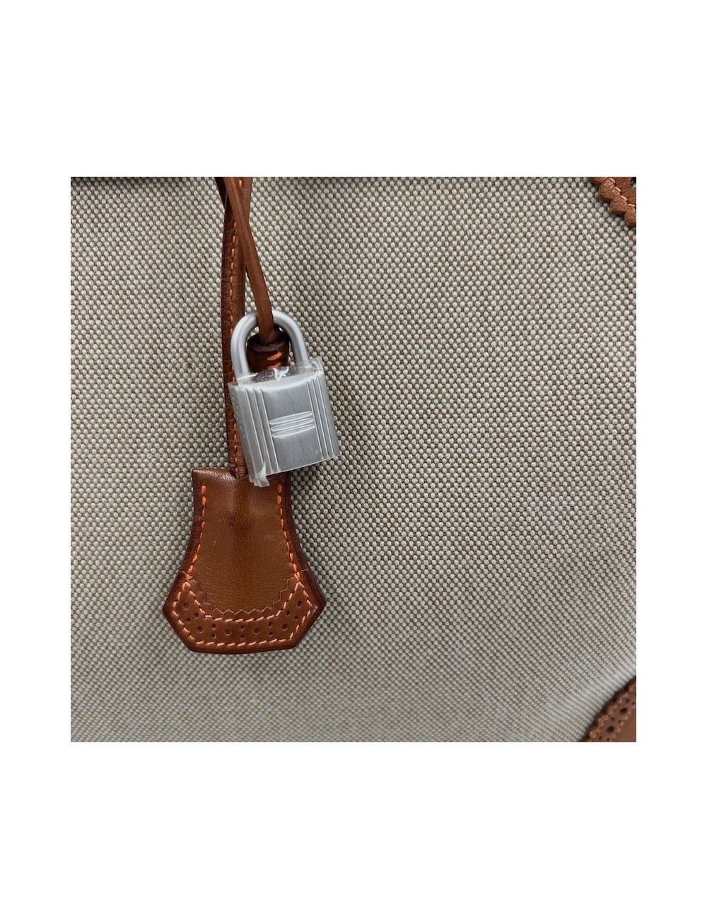 Birkin Ghillies 40 toile et cuir barenia gold