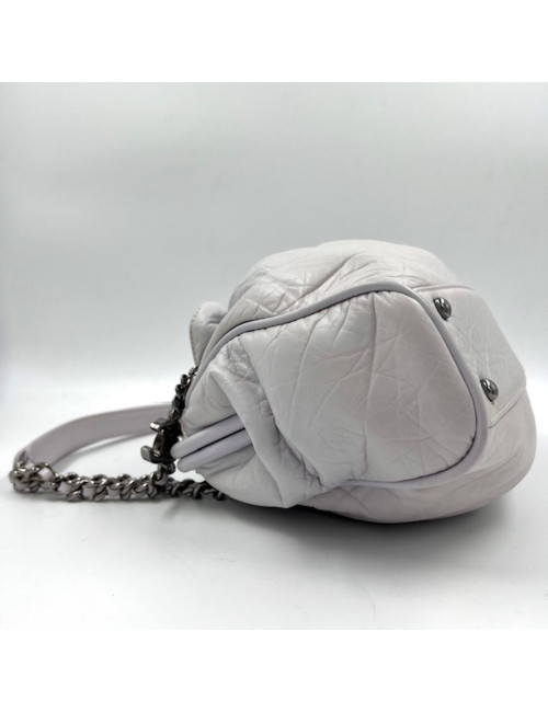 Sac gris CHANEL cuir vieilli