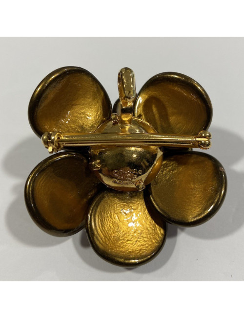 Broche pendentif CHANEL pâte de verre 
