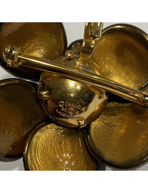 Broche pendentif CHANEL pâte de verre 