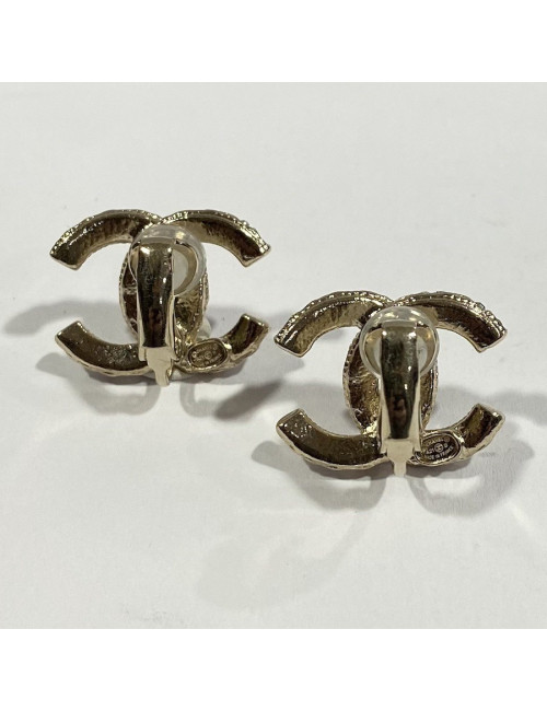 CHANEL CC Clip-on Earrings - Nice CHANEL Gift Certified Authentic