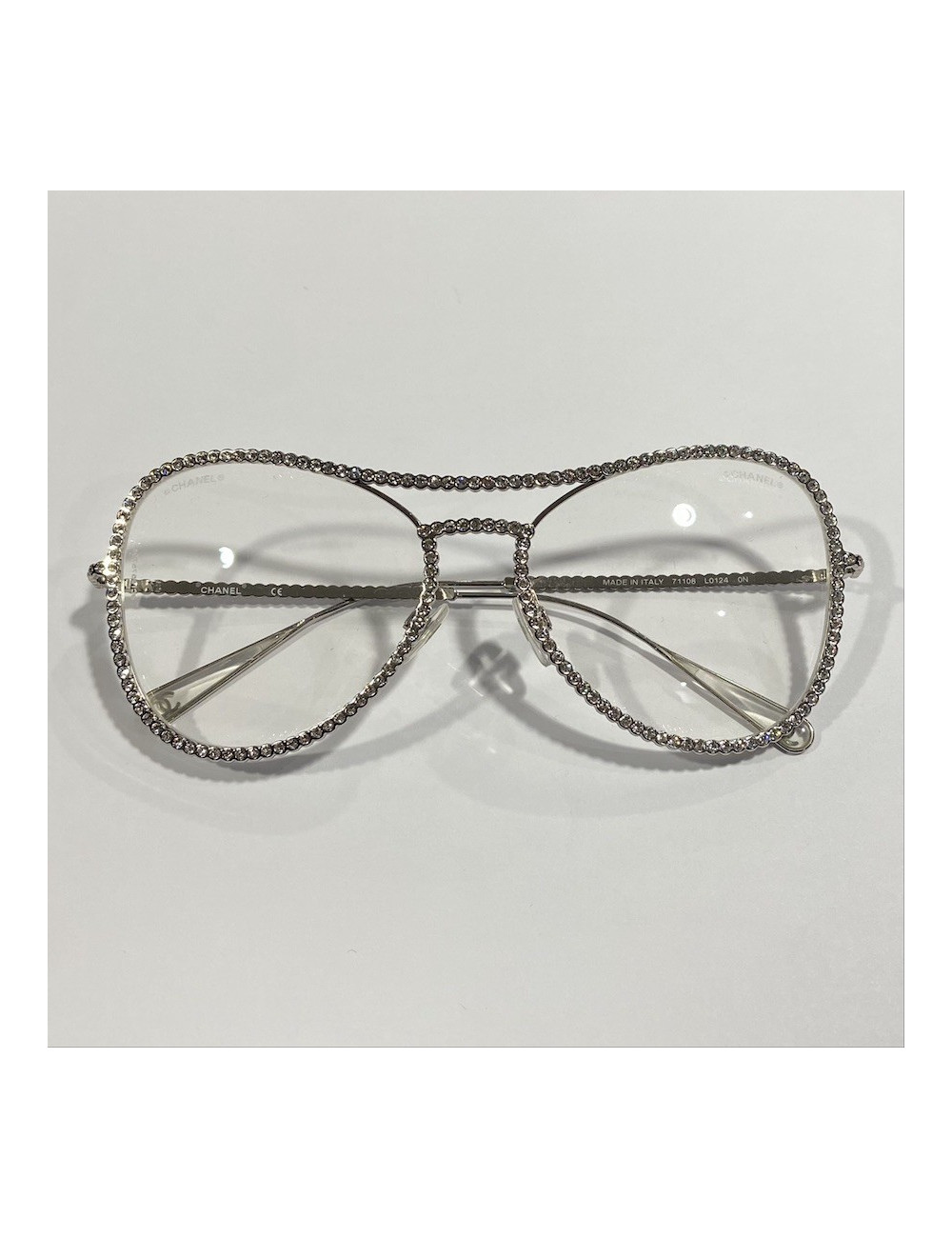 CHANEL sunglasses with rhinestone-embellished frames