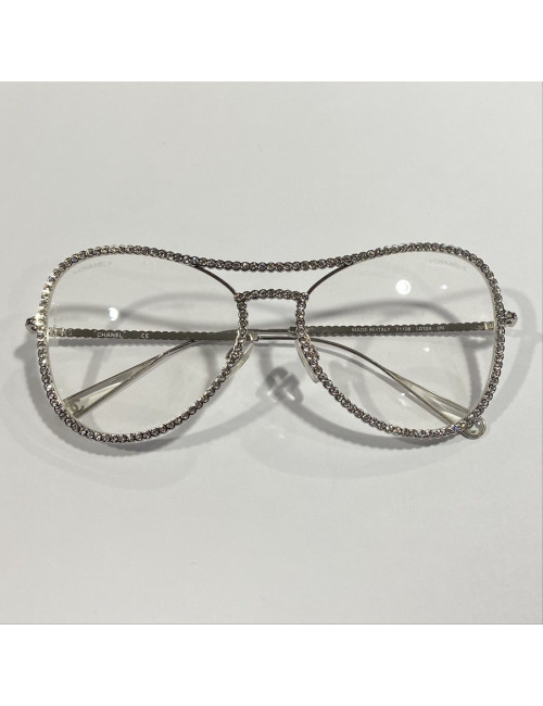 CHANEL sunglasses with rhinestone-embellished frames