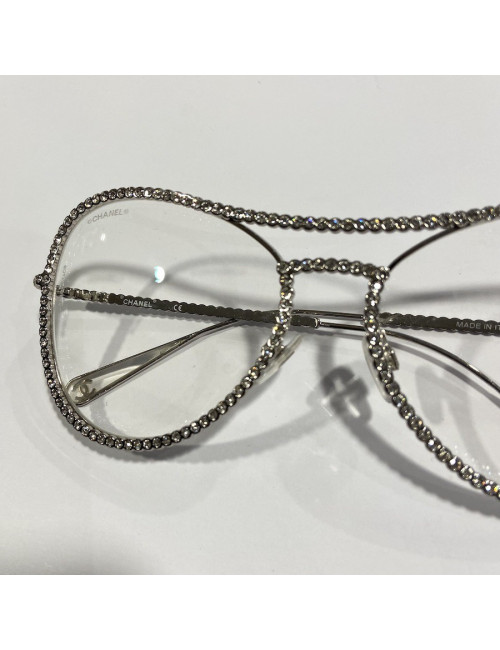 CHANEL sunglasses with rhinestone-embellished frames