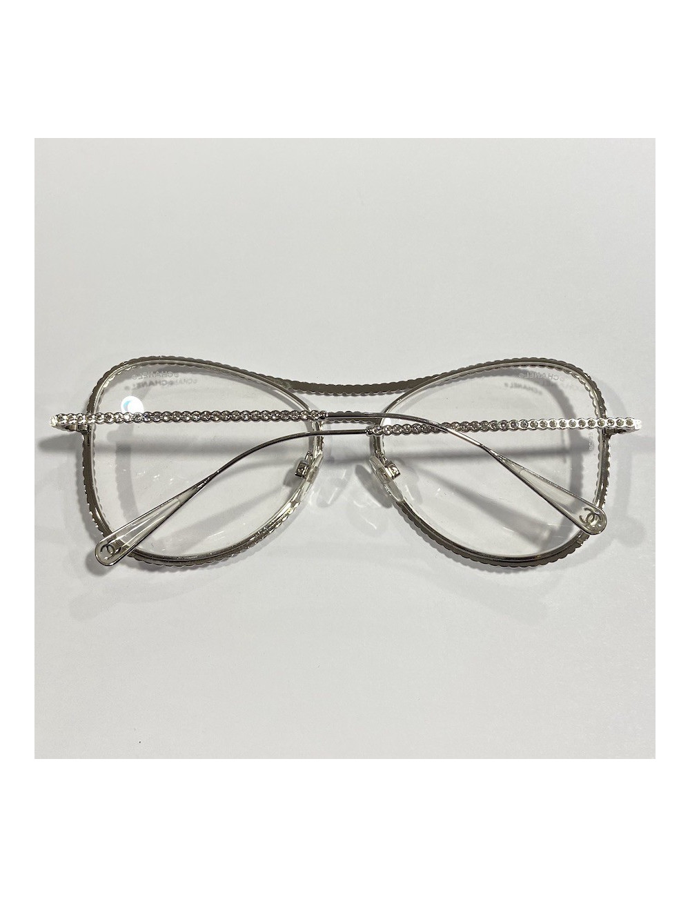 CHANEL sunglasses with rhinestone-embellished frames