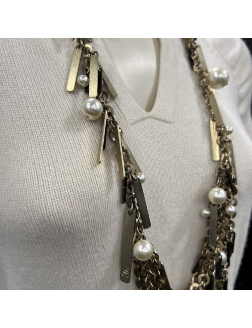 CHANEL multi-rows long necklace