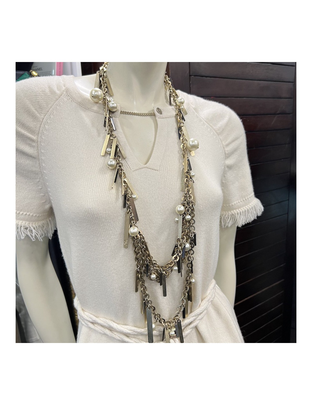 CHANEL multi-rows long necklace