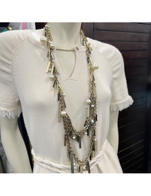 CHANEL multi-rows long necklace