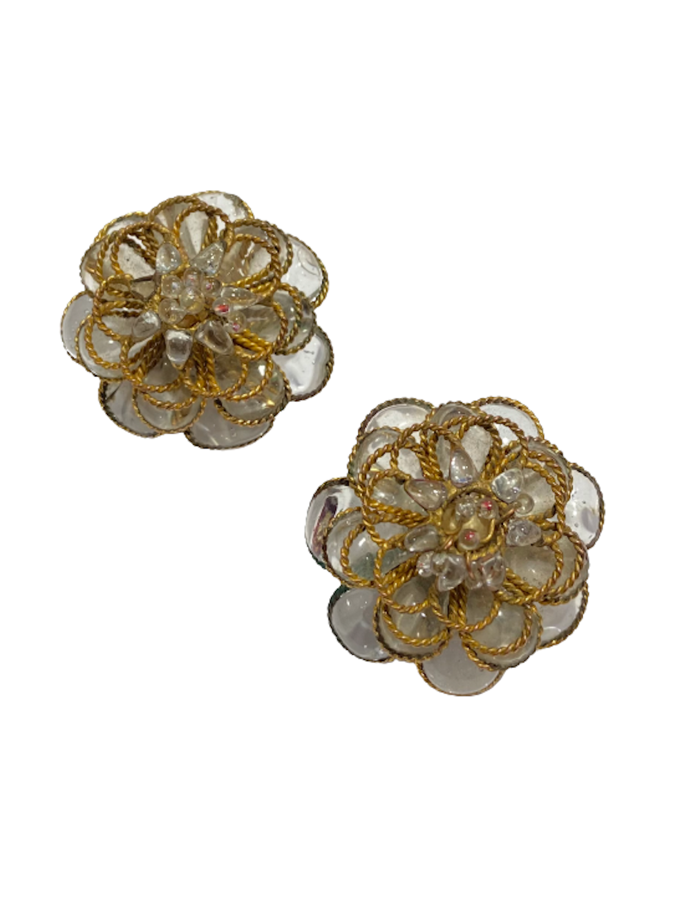  Clips d'oreille pâte de verre CHANEL Vintage