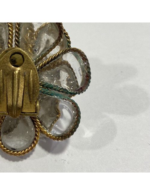  Clips d'oreille pâte de verre CHANEL Vintage