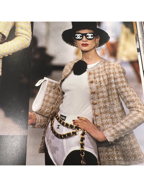 Ceinture vintage or et cuir CHANEL