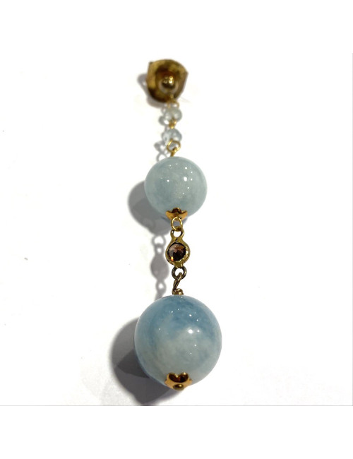 Clous bleu ciel perles en pierre